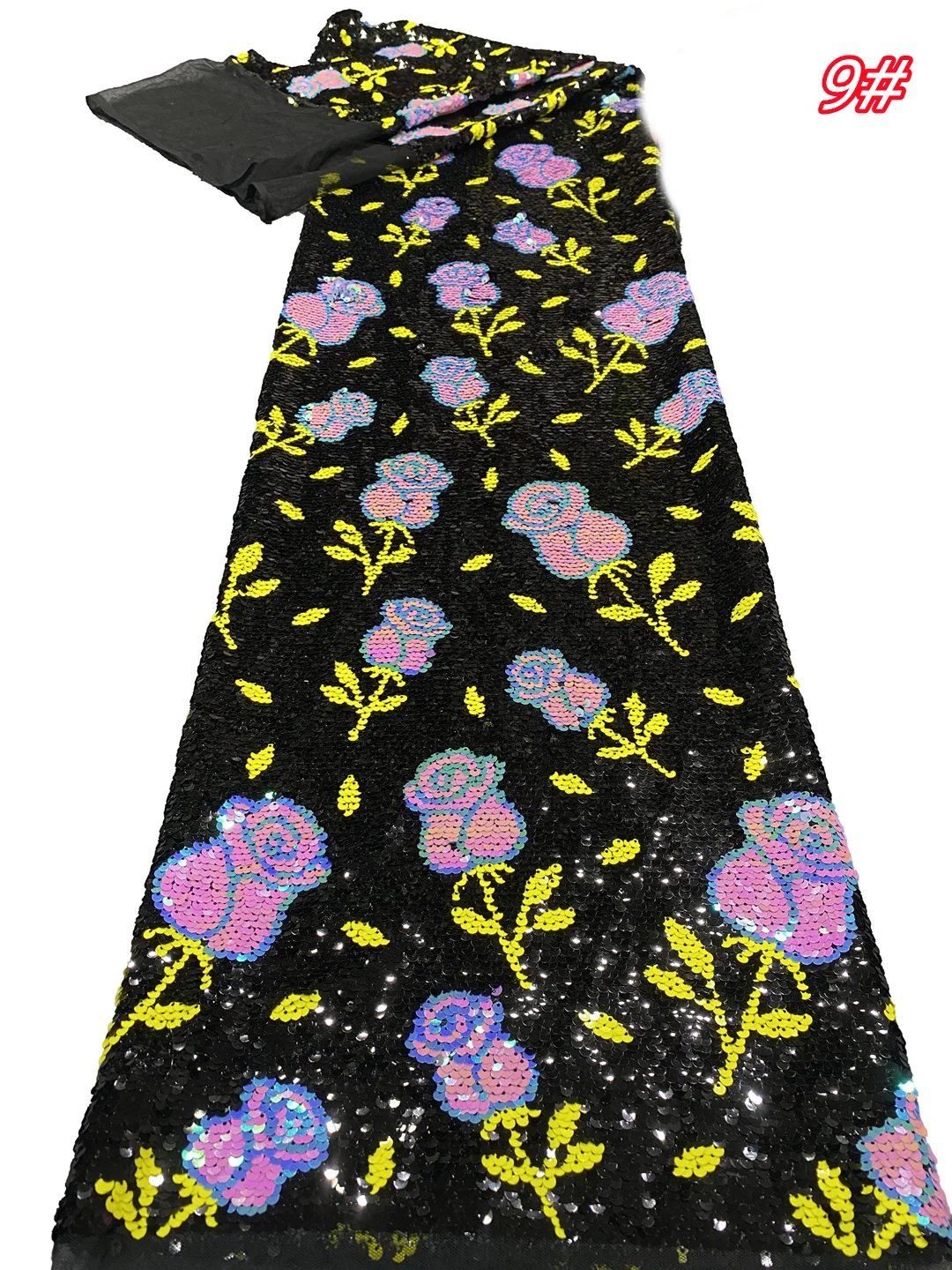 

High grade multi-color sequin embroidered butterfly lace fabric, african ladies fashion sequin party dress dress dress fabric si