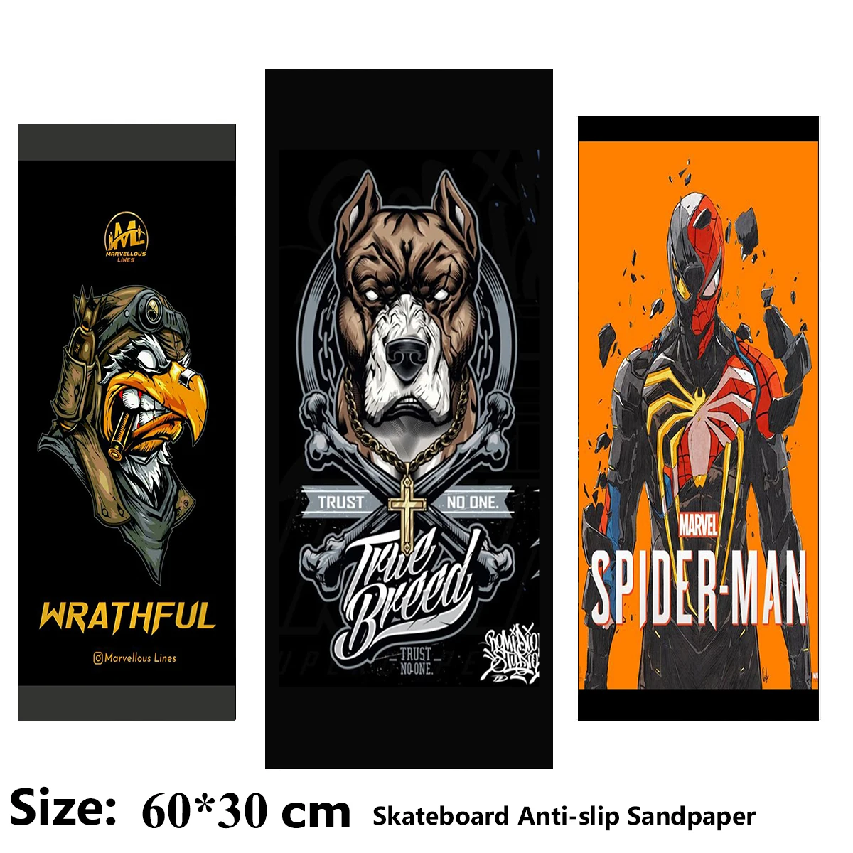 

Pilot Eagle Fierce Dog Hero Pattern Electric Scooter Anti-slip Sticker Sandpaper Skateboard Grip Tape Sheet 60*30cm