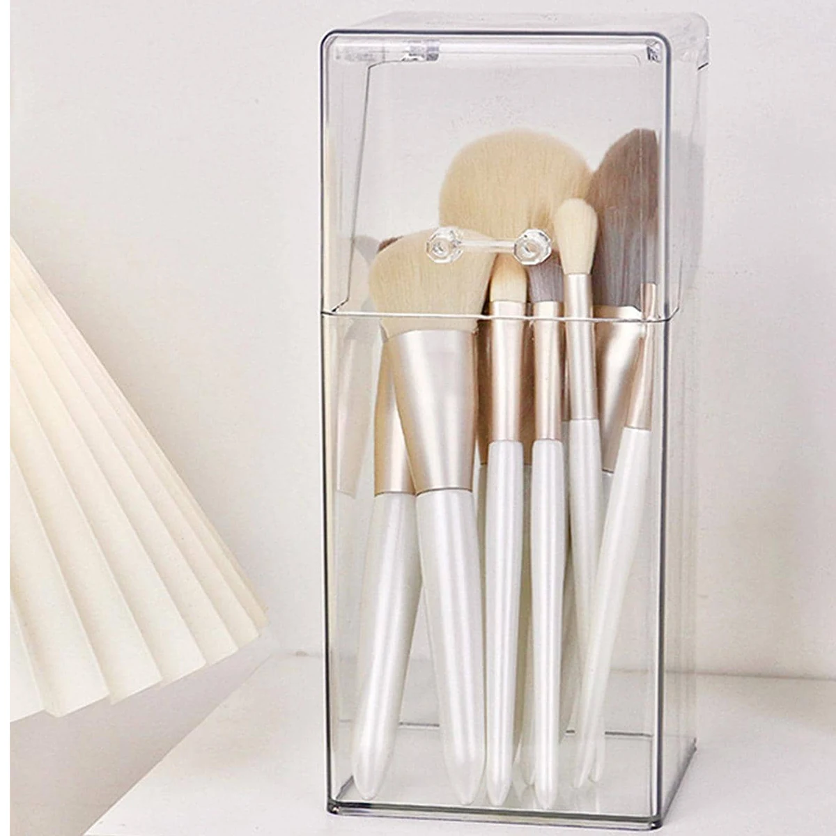 1pc makeup brush storage box, simple and transparent multifunctional makeup brush storage rack, simple, durable and practical