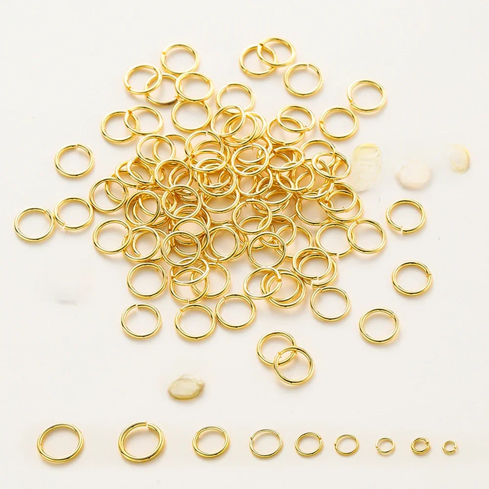 50-200 Teile/los 14K/18K Reales Gold Überzogene Messing Offene Biege Ring Split Verbindungsringe Für DIY Schmuck Machen Großhandel Zubehör