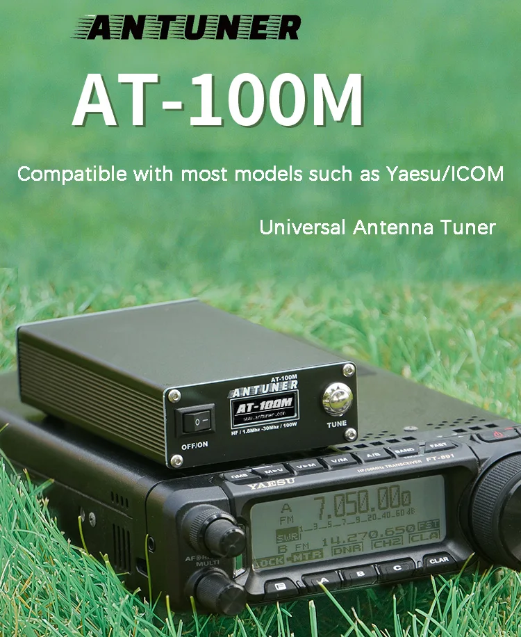 AT-100M Universal Antenna Tuner for Yaesu ICOM Kenwood Xiegu Automatic Tuning