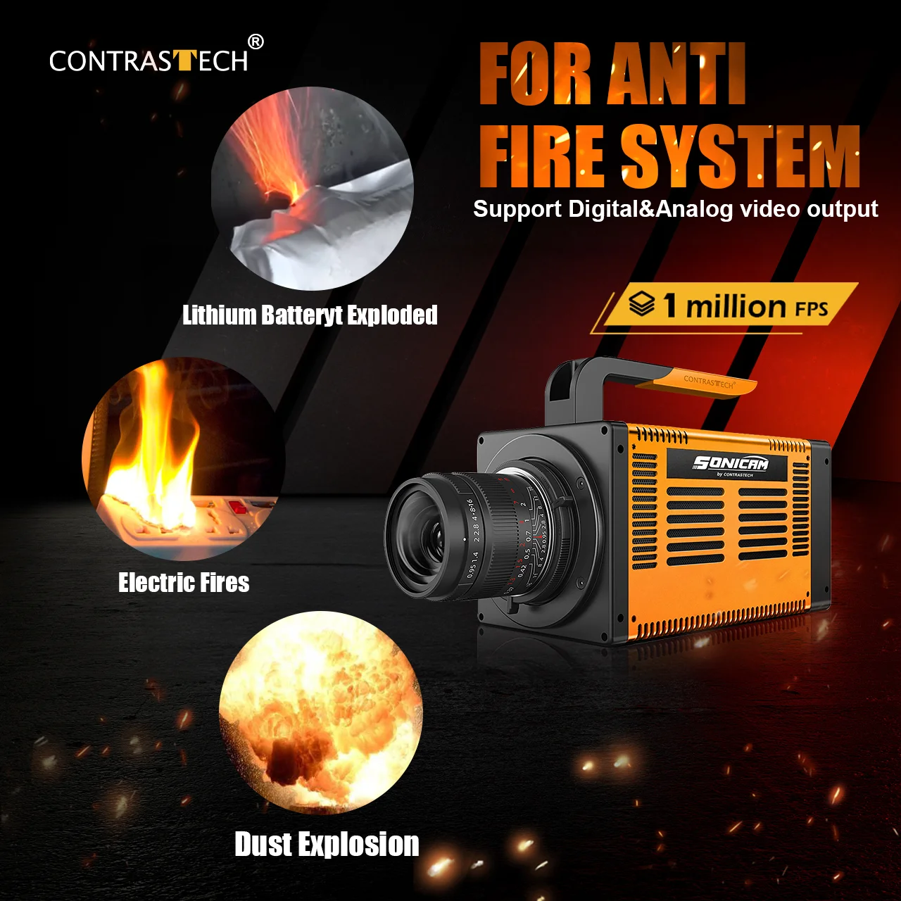 كاميرا 10GigE 2048x1024 عالية السرعة 4000–25000 إطارًا في الثانية مصراع عالمي ISO67000 تصوير رقمي فائق السرعة للمناسبات المتحركة السريعة