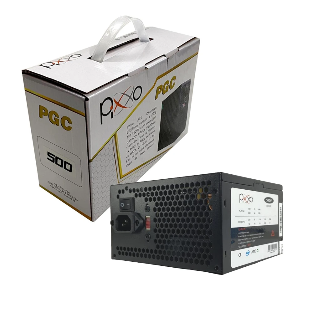 Fonte 500W REAL C/ Cabo PIXXO - PGC500M