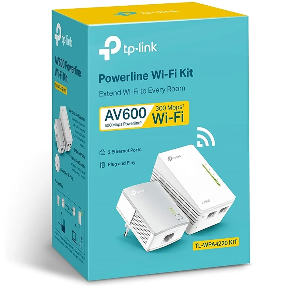 Imagem -06 - Link-wi-fi Powerline Extender Starter Kit 300mbps Av600 300mbps Conexões sem Fio Portas Lan Tl-wpa4220 tp