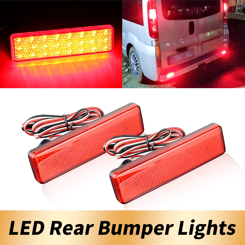 2Pcs LED Brake Lamp Rear Bumper Reflector Light for Renault Trafic Master for Nissan Primastar For Opel Vauxhall Vivaro Movano