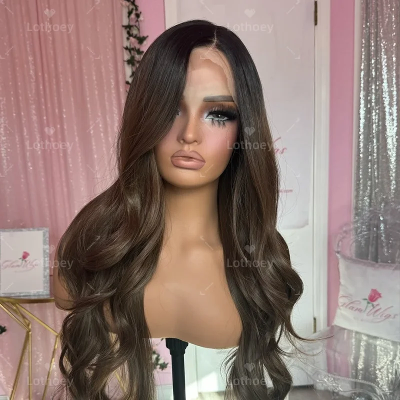 13x4 초콜릿 브라운 레이스 프론트 인모 가발 바디 웨이브 인모 가발 다크 브라운 13x6 레이스 프론탈 가발 여성용