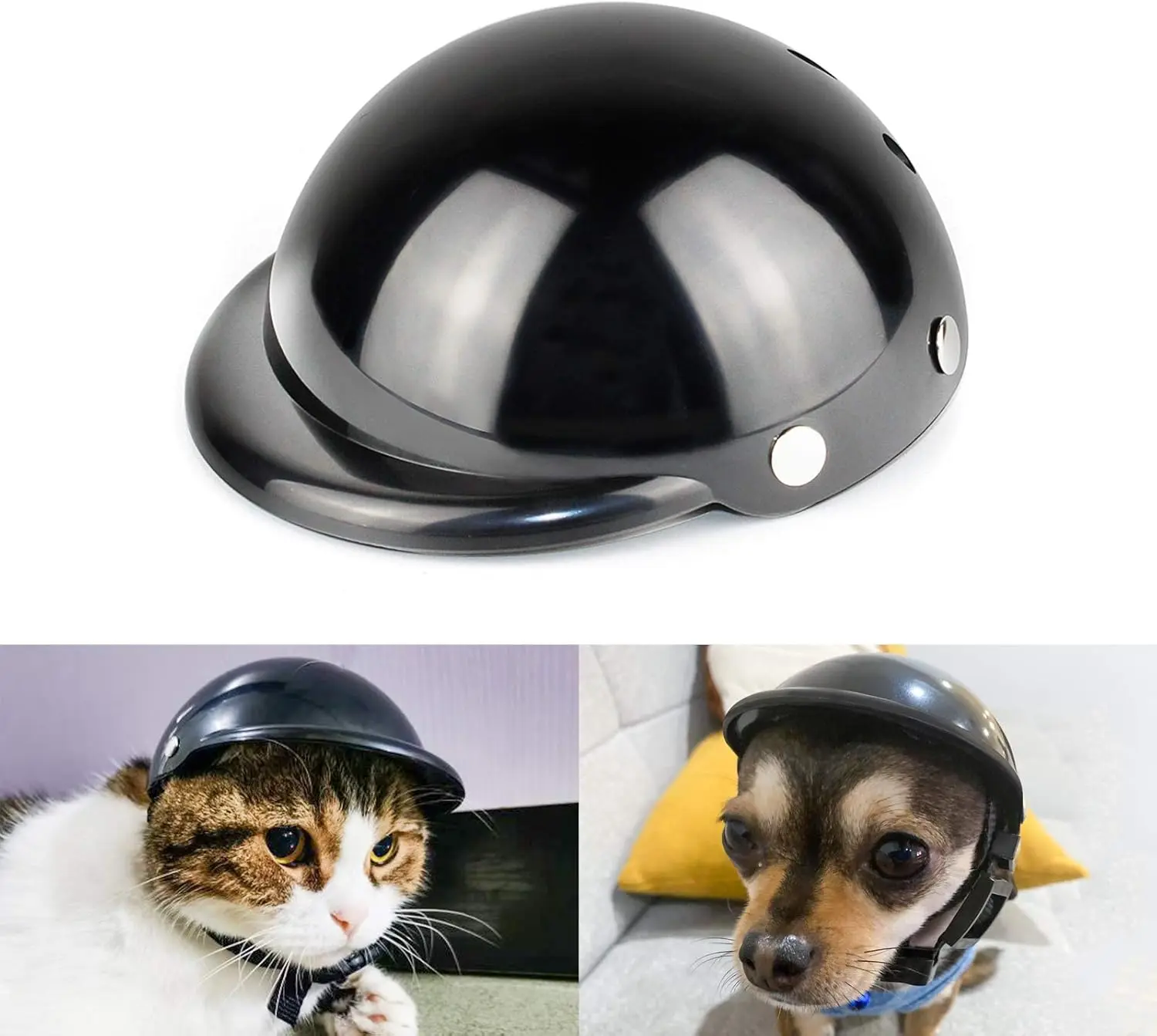 

Pet Safety Helmet for Dogs & Cats – Lightweight Hard Shell Head Protection with Adjustable Strap