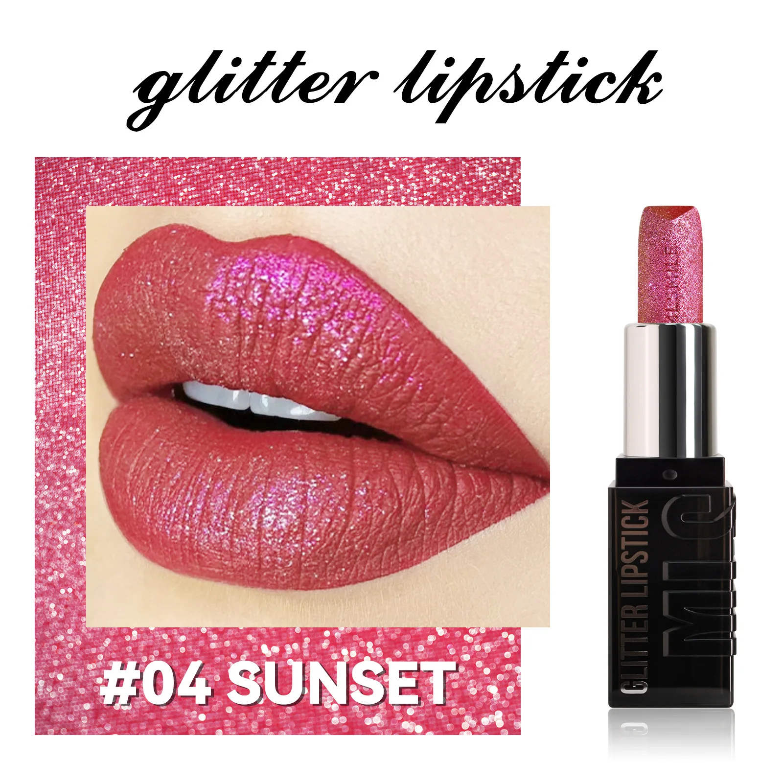 MLSMILE Diamond Shimmer Rouge à lèvres : rouge à lèvres hydratant longue durée à infusion de perles métalliques avec formule sans transfert