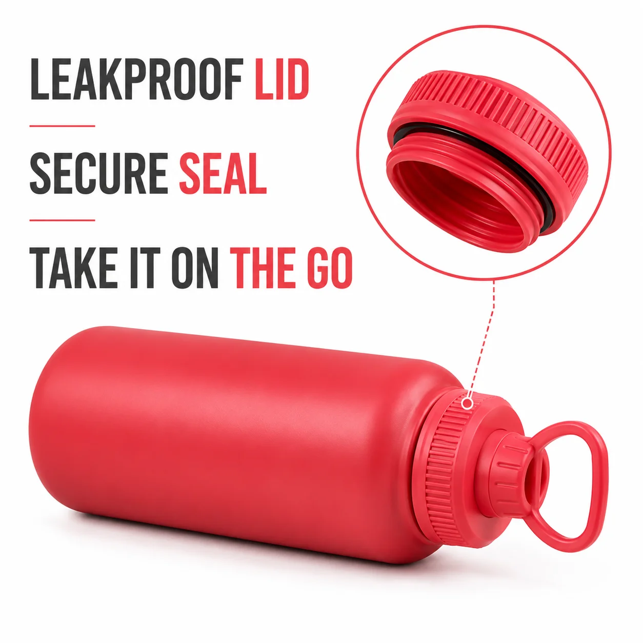 Double-Layered Insulated Stainless Steel Water Bottle Wide-Mouth Leak-Proof Screw Cap with Portable Handle for Cold And Hot Drinks Durable Reusable for Fitness Office Travel Outdoor