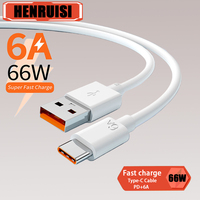 66W 6A USB Type C Cable Super-fast Cables For Huawei Xiaomi Mi 12 11 10 Pro Poco Fast Charging USB C Charger Cable Data Cord