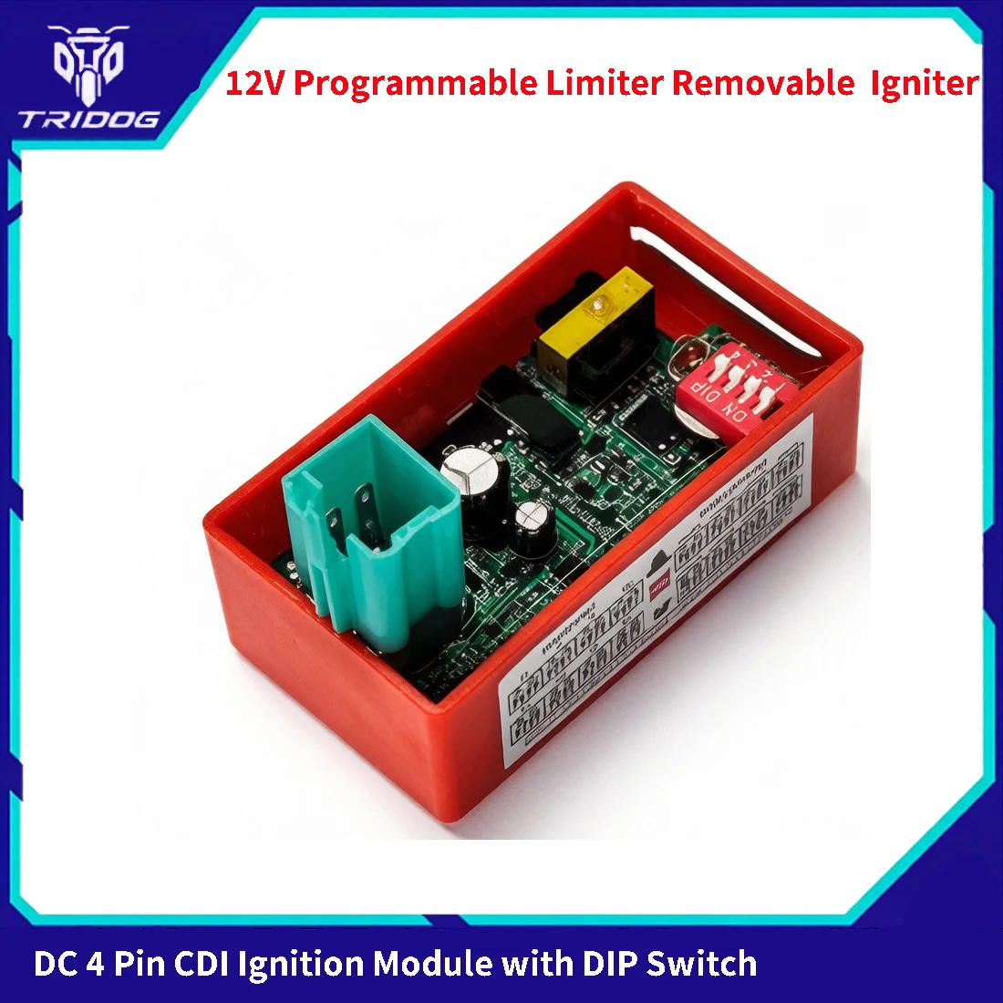 DC 4 Pin CDI Ignition Module with DIP Switch for LF110 C110 110cc Pit Dike ATV CG110 12V Programmable Limiter Removable  Igniter