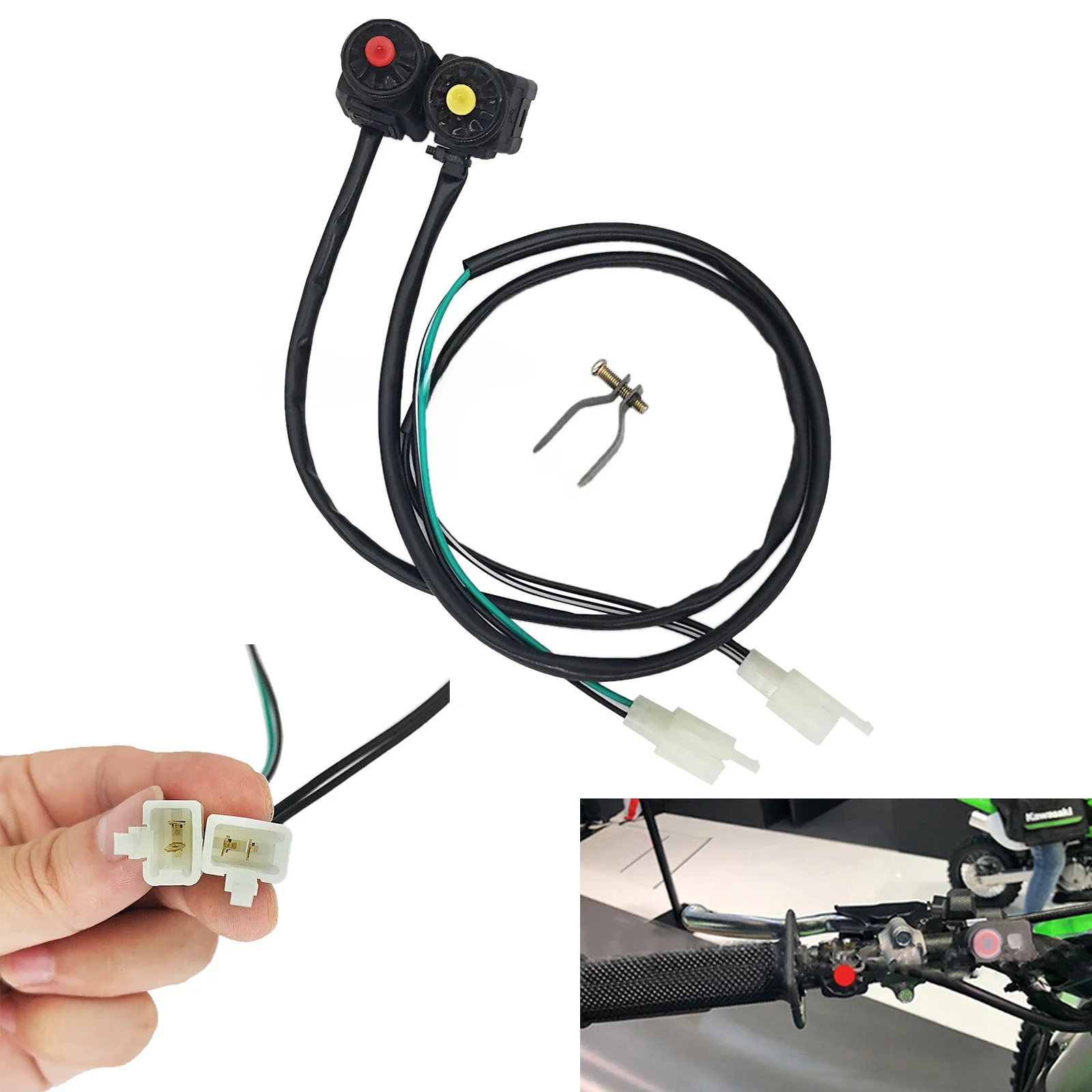 AliExpress Universal ATV Motorcycle Dual Sport Dirt Quad Start Horn Kill Off Stop Switch Button Motorbike Accessories Dirt Pit Bike