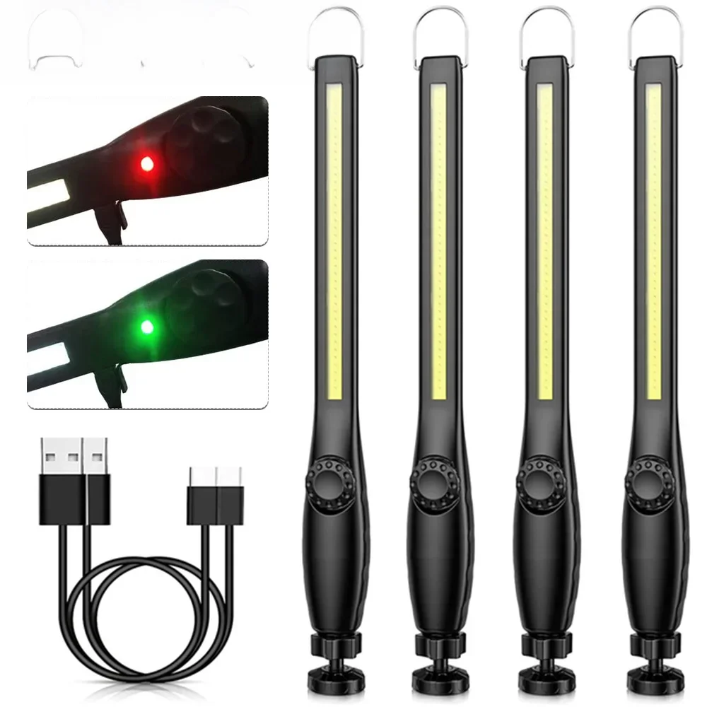 1-10 sztuk COB latarka LED magnetyczne światło robocze latarka USB z możliwością ładowania przenośna latarnia światło inspekcyjne Camping lampa do naprawy samochodu — zdjęcie 2