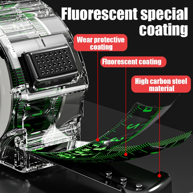 Imagem -03 - Fita Métrica de Aço Fluorescente de Travamento Automático Laser de Alta Precisão Régua de Código de Jato de Tinta Medidor Transparente Alargado