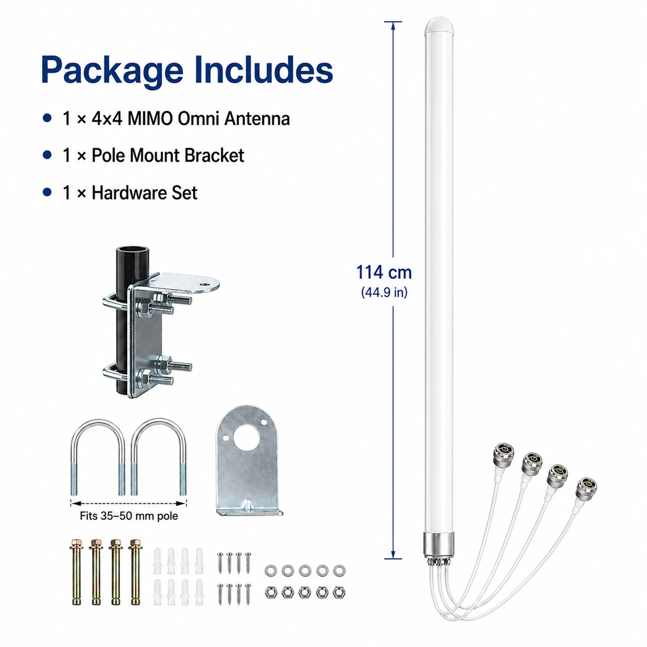 Omni Directional MIMO 4x4 Antenna 5G WiFi Outdoor 4G LTE Antennas for T-Mobile N71 Cellular Hotspots Router Gateways,600-6000MHz