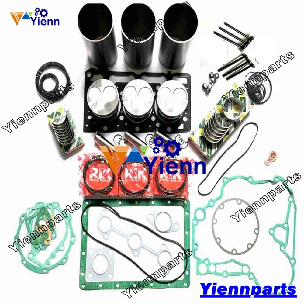 KB20 KB21X KB205 Overhaul Rebuild Kit Piston Ring Liner Full Gasket Bearing For Kubota Sub-Compact Utility Tractor Engine Parts