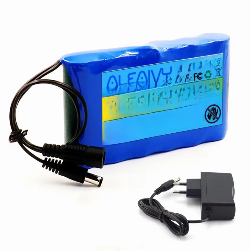 Nieuwe Portable Super 12V 30000Mah Batterij Oplaadbare Lithium Ion Batterij Capaciteit Dc 12.6V 20Ah Cctv Cam monitor + Lader - afbeelding 2