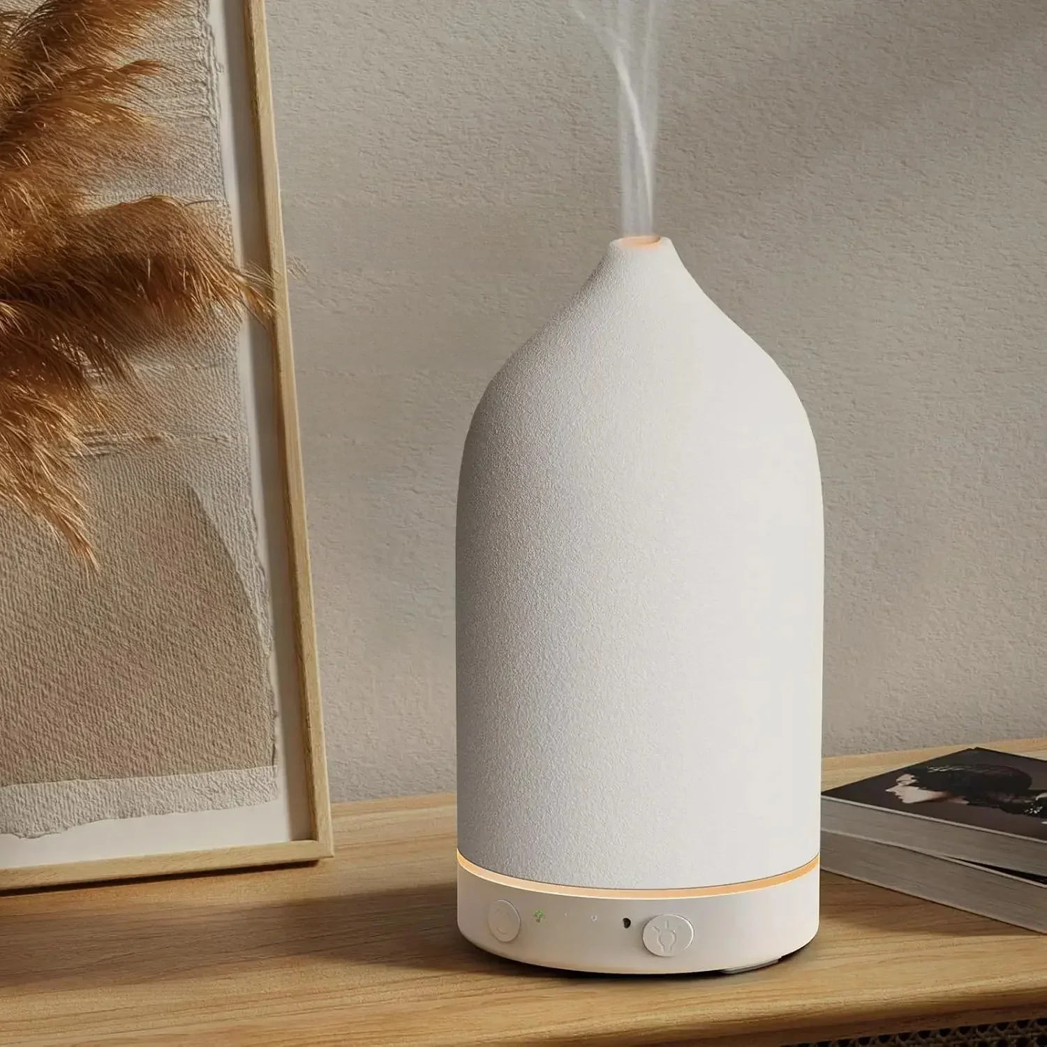 Essential Oil Diffuser 100ml Ceramic Ultrasonic Aroma  Diffuser Humidifier Timer Setting 7 LED Colors Changing Lights For Home