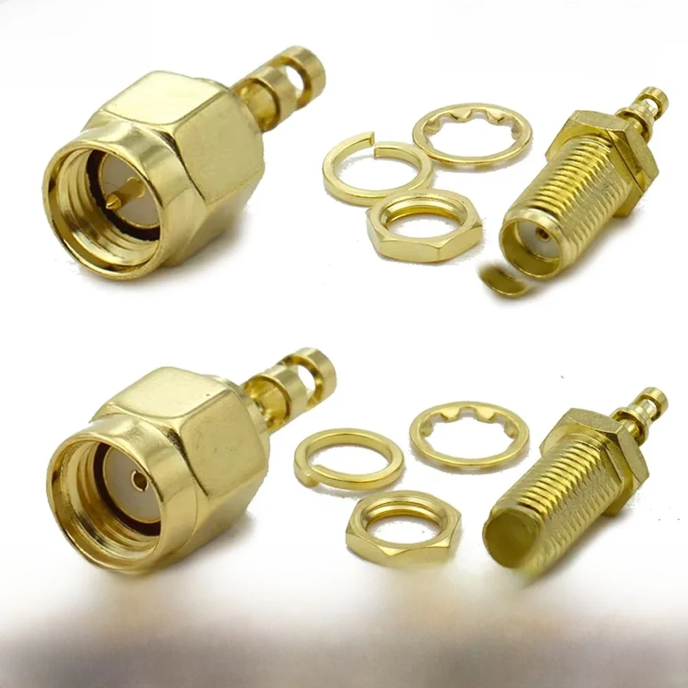 Connecteur RF SMA mâle femelle, écrou RP SMA, cloison, Double ceinture, connecteur de fenêtre à battants, câble droit 50 Ohm, 2/6 pièces