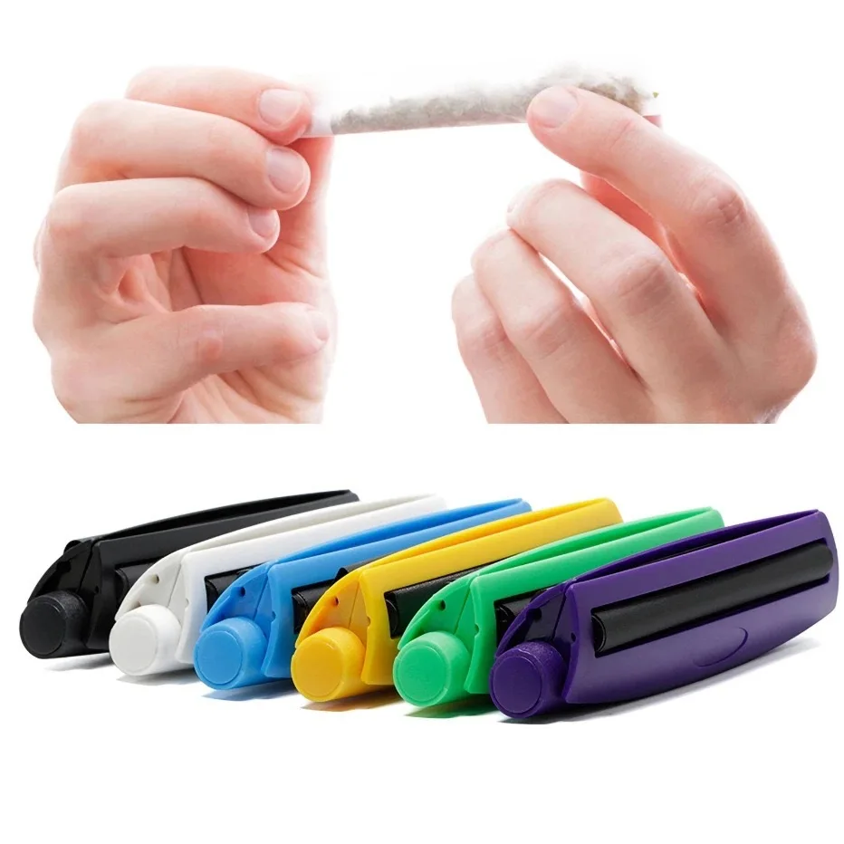 110mm Portable Manual Rolling Machine Hand Making Rolling Tool Cigarette Tobacco Herb Roller Cone with Storage Tube