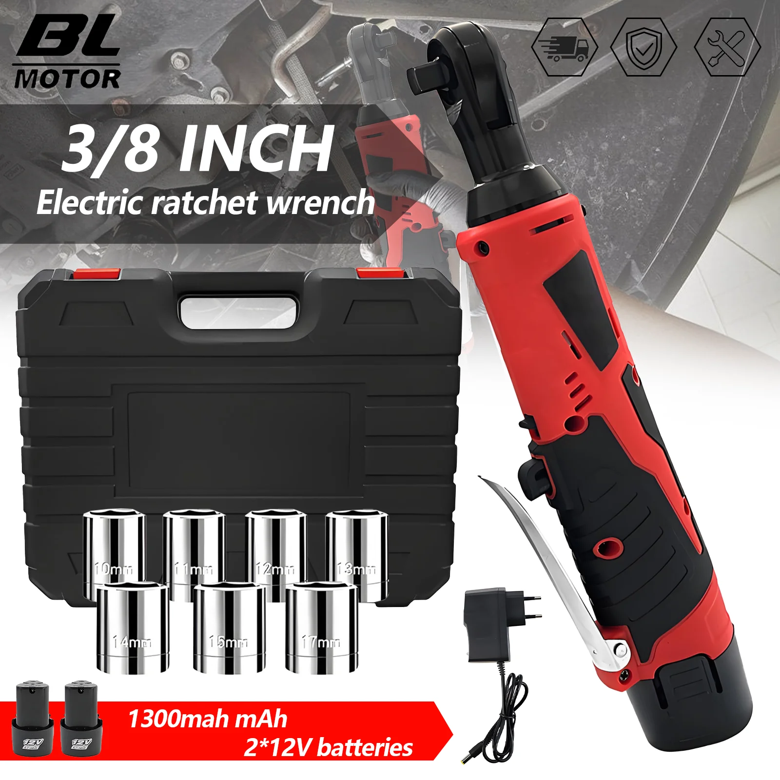Chiave a cricchetto 60N.m 3/8'' con batteria al litio per riparazioni auto, cacciavite elettrico senza fili, strumento per rack da officina, regolazione avanti e indietro