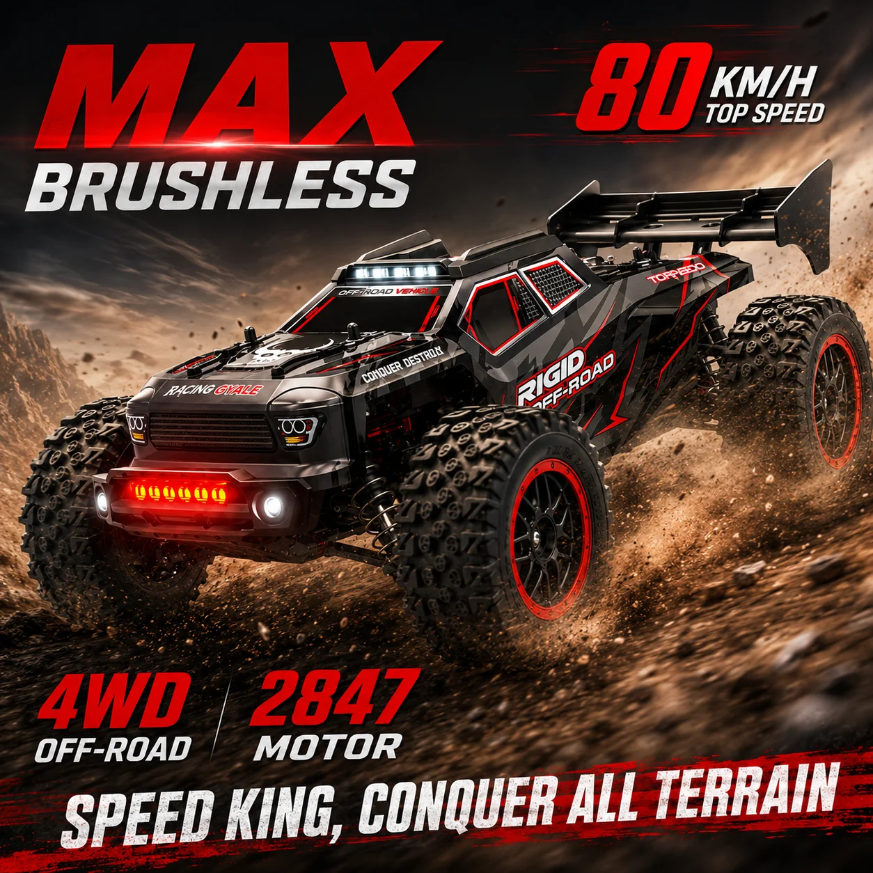 Voiture RC SG316 4x4 tout-terrain avec moteur brushless 80 km/h et moteur à balais 40 km/h avec arbre de transmission en métal, voiture télécommandée haute vitesse 2.4G