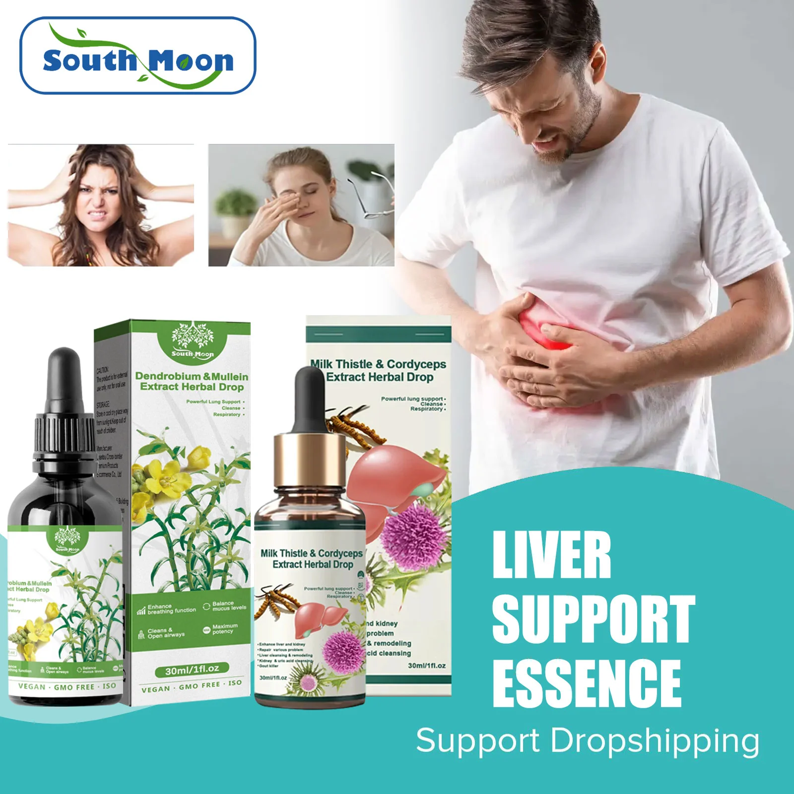 Improve Liver Function Essence Cleaning Toxin Slim Fat Relief Fatigue Anxiety Promote Sleeping Blood Circulation Lung Detox Care