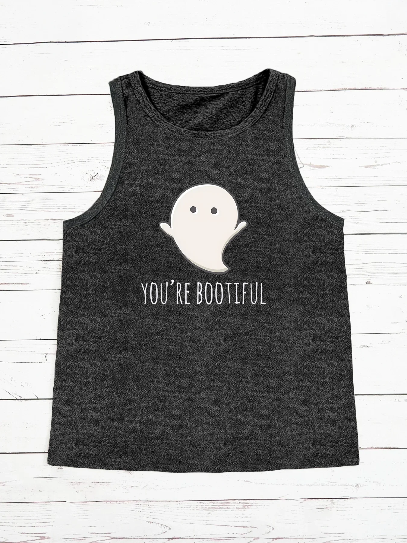 Summer Latest Elf You're Bootiful Fashion Sports Women's Tank Top Loose O Neck Sleeveless Casual Tank Top