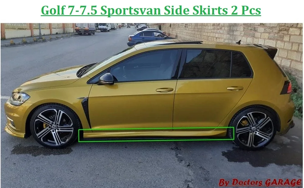 For Volkswagen Golf 7-7.5 Sportsvan Side Skirt 2012 2013 2014 2015 2016 2017 2018 2019 2020 Sill Side Body Kit Trim Auto Car