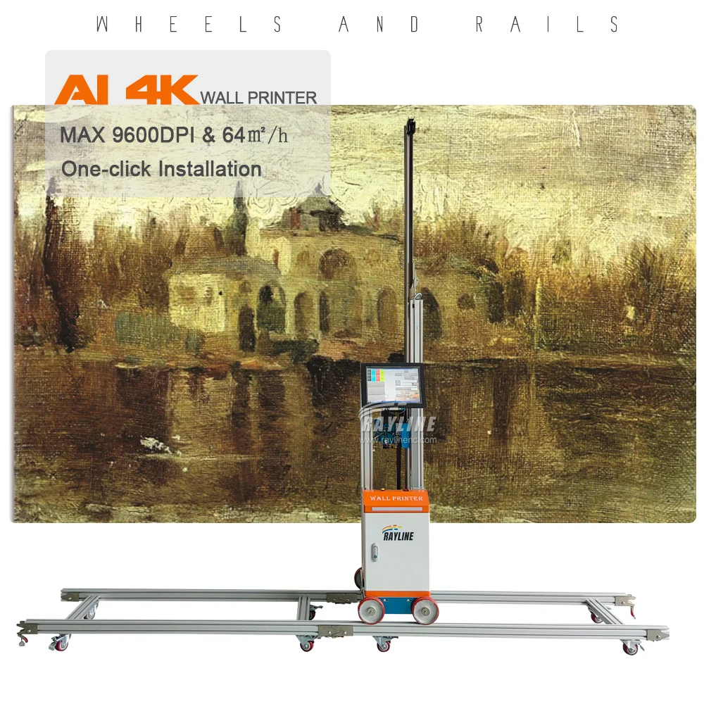 آلة طباعة الجدران المحمولة AI 4K التنظيف التلقائي بنقرة واحدة أضعاف ثلاثية الأبعاد 4D 5D عمودي الأشعة فوق البنفسجية الجدار في الهواء الطلق داخلي أداة طابعة فنية منزلية