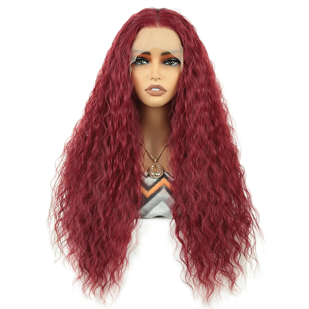 Long Curly Wig 13*4 Synthetic Lace Front Wigs For Women Orange Blonde Glueless Female Heat Resistant Daily Use Party Wig