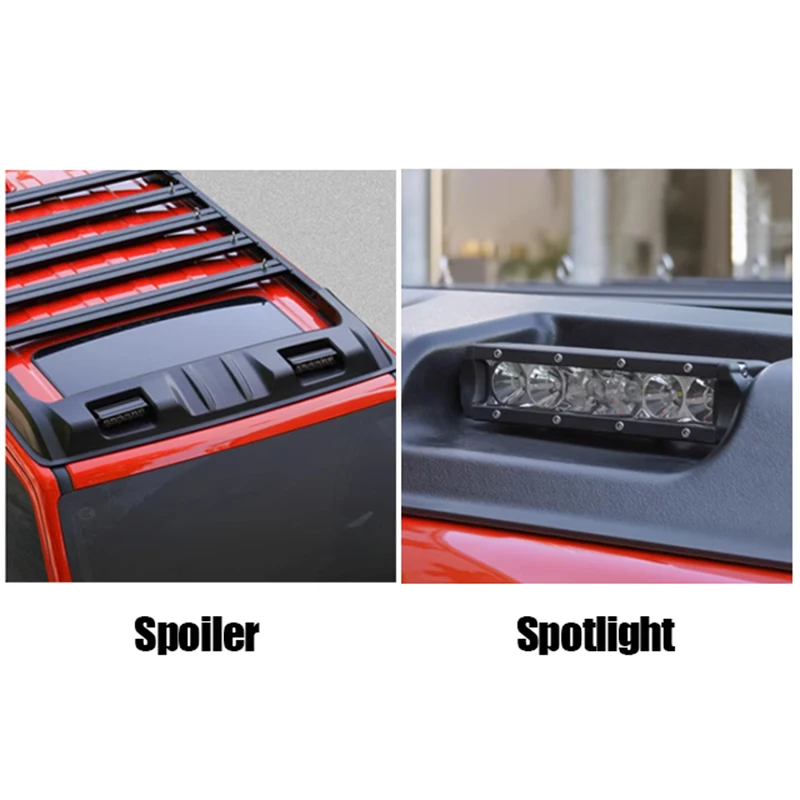 Heißer Verkauf Aluminium Flying Star beleuchteter Spoiler mit LED-Scheinwerfer Dach Gepäckträger Plattform für GWM Tank 300