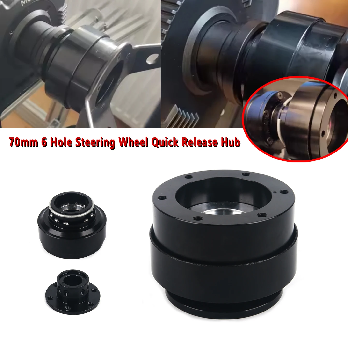 70mm 6 Hole Racing Simulator Game Steering Wheel Quick Release Hub Adapter For MOZA Simagic M10 A/Mini Euro Truck