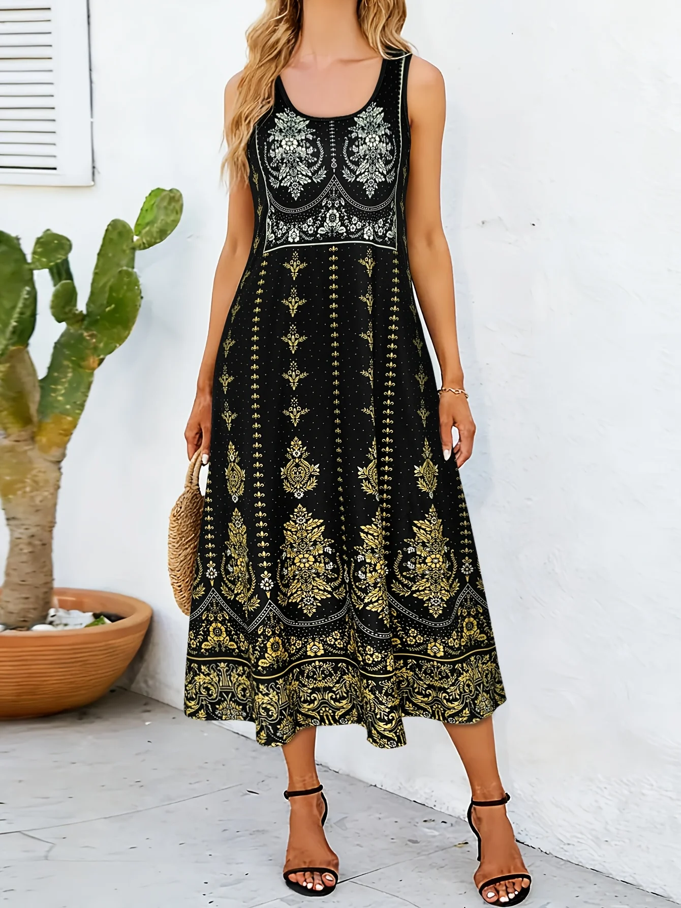 Summer Women's Clothing Women Retro Flowers Dress Summer Vintage Causal Fashion Vest Floral 3D Printed Loose Dresses 2026