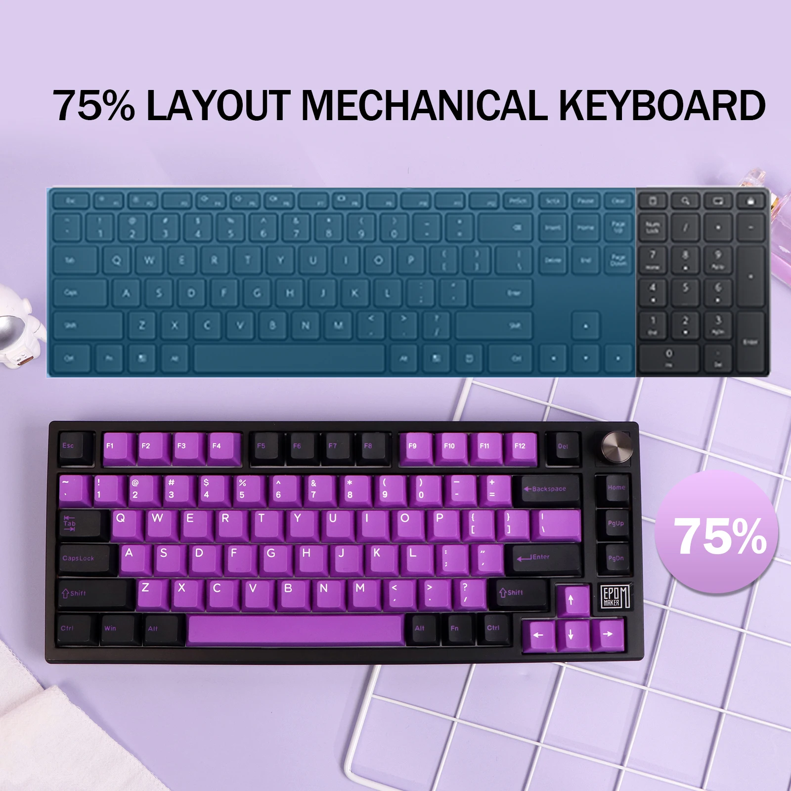 EPOMAKER TH80 SE Gasket 75% Mechanical Keyboard NKRO Hot Swappable North-facing RGB 2.4Ghz/Bluetooth 5.0/Wired Keyboard