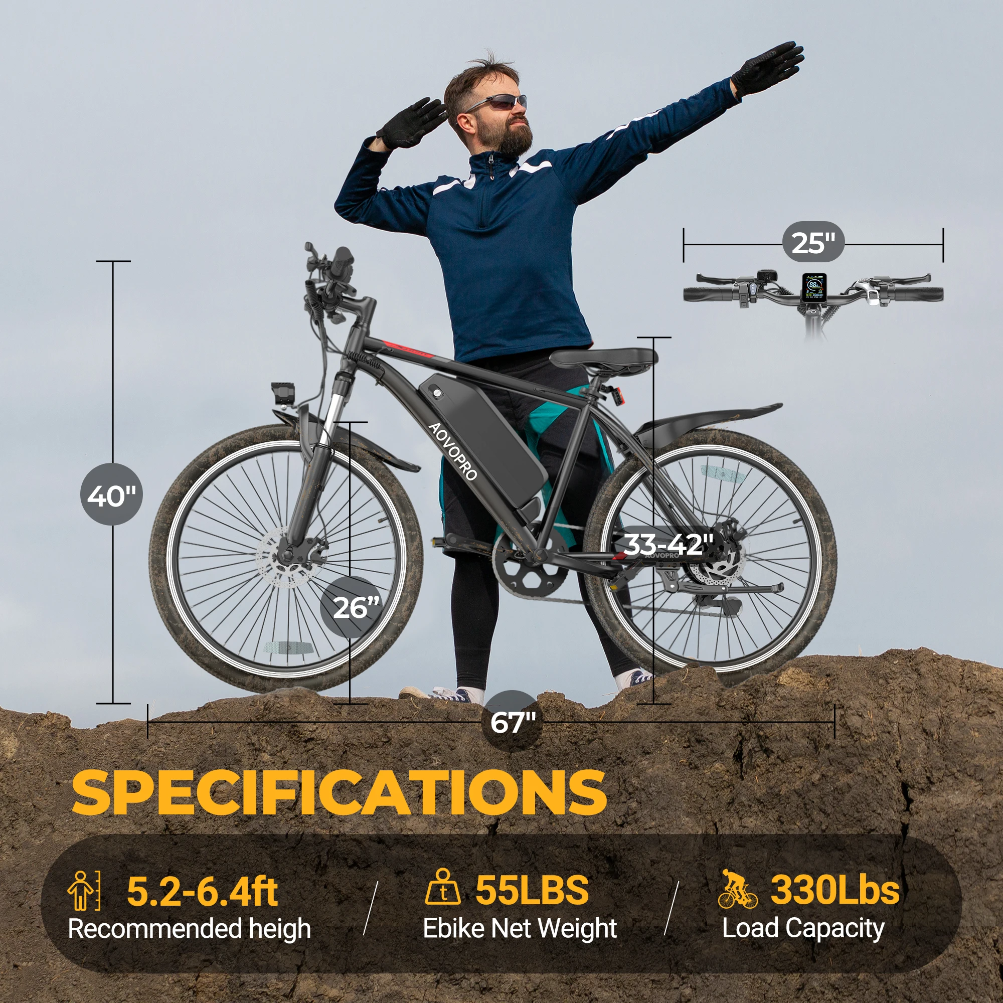 26 Inch Outdoor Electric Bike Electric Mountain Bike 500W High Speed Motor 48V 9Ah Removable Battery Adult Off-Road Commuting E-Bike 9 A105321950621432b9b4f4b7afd12af6bh