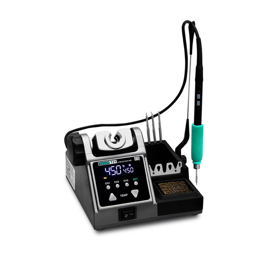 Teevo SUGON T21 Soldering Station With Original Soldering Iron Tip 210 Handle Control Temperature Welding Rework Station