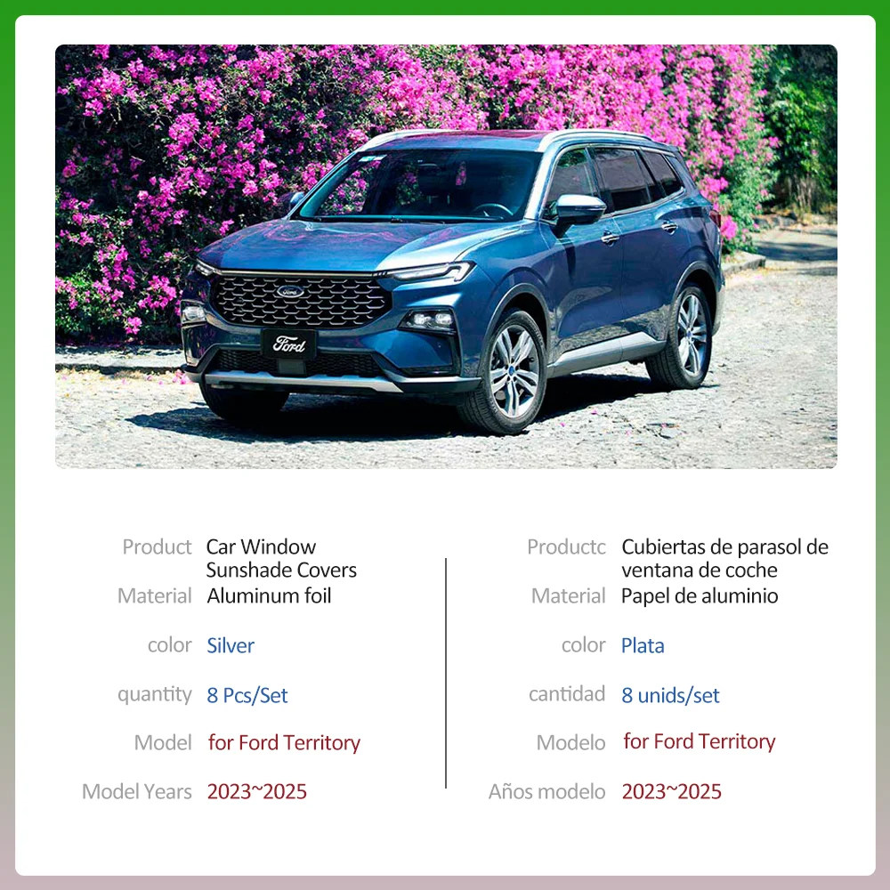 مظلات السيارات الكاملة لسيارة فورد إقليم MK2 2023 ~ 2025 2024 سقف النوافذ الشمس قناع الزجاج الأمامي وسادة الستار غطاء فتحة سقف الملحقات