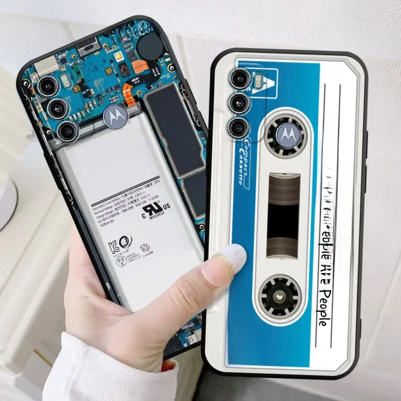 Housse pour Motorola Moto G30 G200 G52 G72 G9 Power Lite G31 G32 G50 G51 G71 5G G22 G60 coque Cassette musique