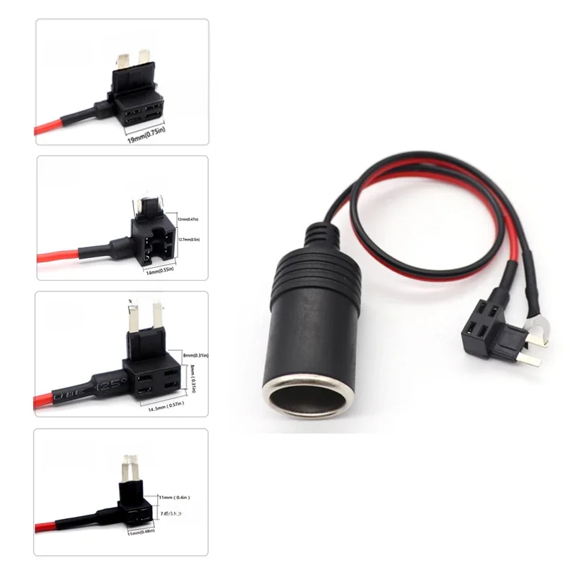 Standardowy Mini Micro Micro2 Czysta miedź Zapalniczka samochodowa Kabel ładowarki Gniazdo żeńskie Złącze wtykowe Adapter Kabel Bezpiecznik — zdjęcie 2