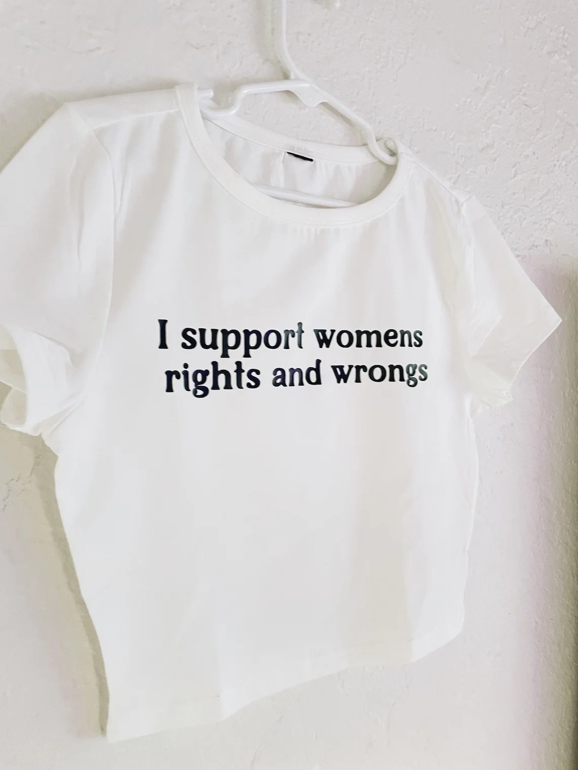 Skuggnas I Support Women Rights and Wrongs Funny Graphic Cotton T-shirt Summer Fashion Women Crop Top Cotton t shirt Drop Ship