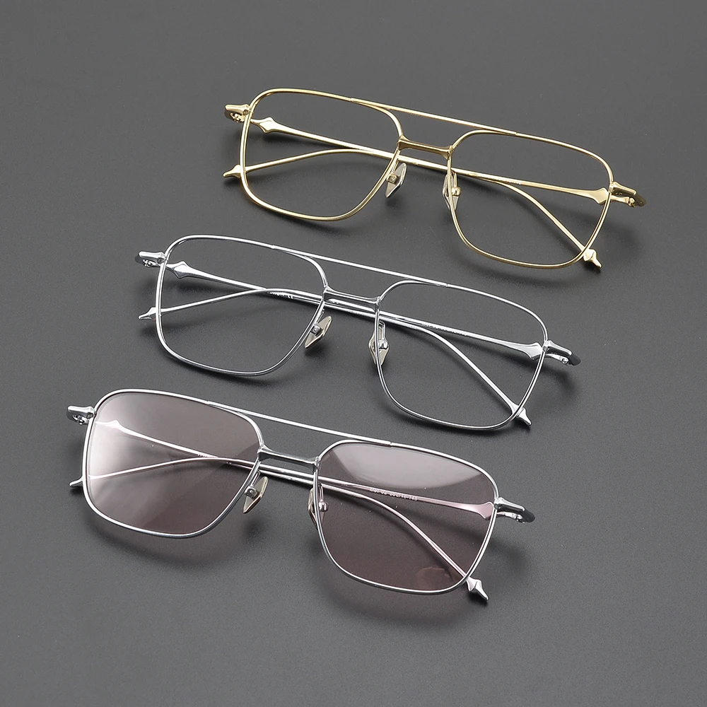 

2025 Pure Titanium GM Glasses Frame for Men Vintage Square Prescription MET Eyeglasses frames Male Men's Myopia Optical Eyewear