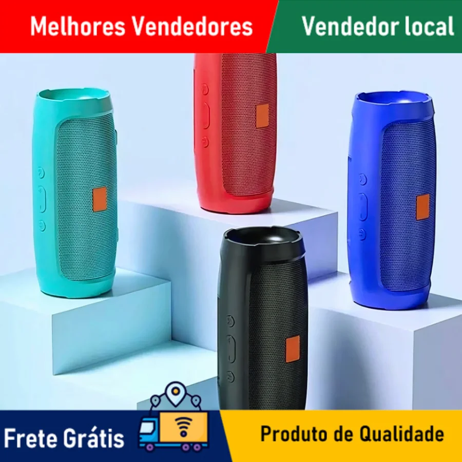 Caixa de Som Charge Mini 3 + Portátil Com Bluetooth Radio Hi-Fi Sem Fio Bateria de Longa Duração Caixa de Musica
