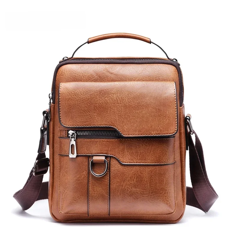 Weixier torba męska torba na ramię retro skórzana pionowa torebka biznesowa męska skórzana torba na co dzień torba męska crossbody torby — zdjęcie 2