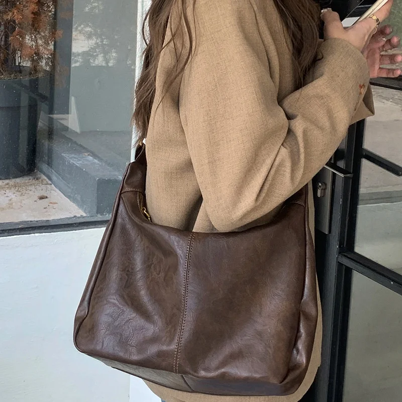 

Sling Bag Women Handbag Fashion Crossbody Bags Vintage Underarm Bag Square Satchel Side Pocket Pu Shoulder Sac High Quality