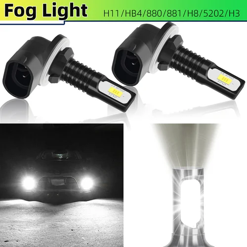 2 uds H27W/2 luces LED 880 H27W/1 H27 881 bombilla de luces antiniebla Led H7 H11 H8 9006 HB4 5202 H3 PSX26W DRL lámpara de circulación diurna