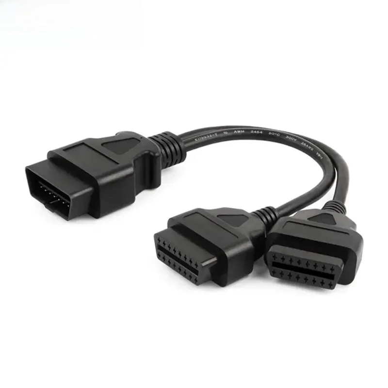 Câble d'extension OBD2, séparateur mâle à double femelle de 30CM, adaptateur de câble de diagnostic à 16 broches, J1962
