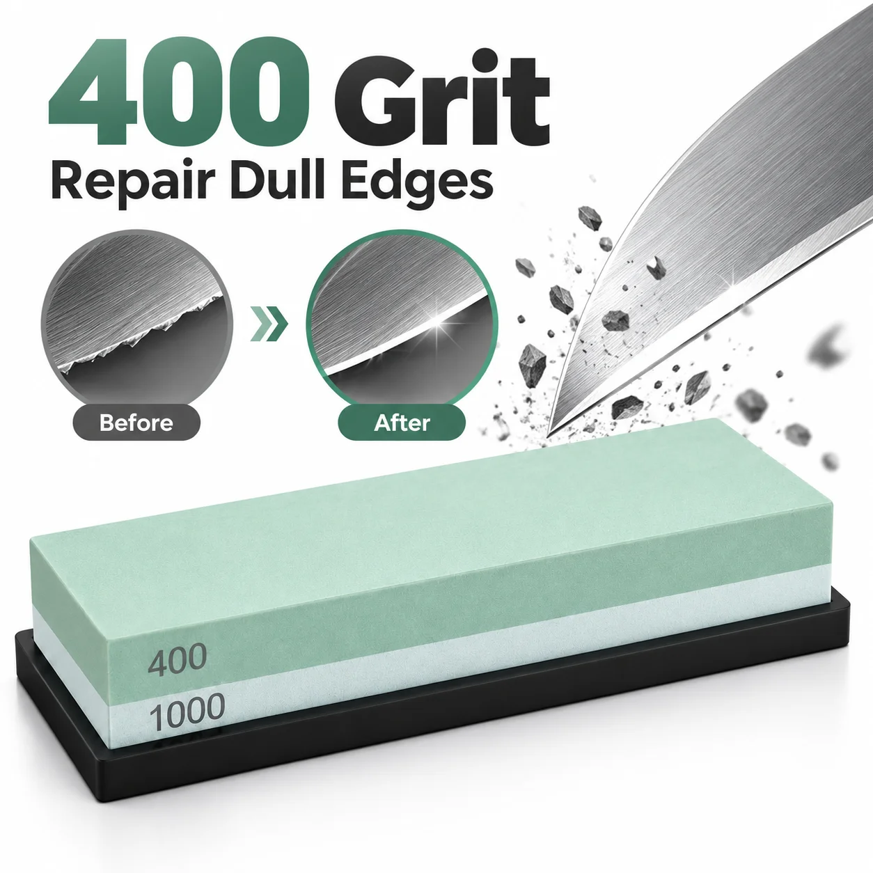 Double Sided Whetstone 400/100 - Sharpening Stone Whetstone ulasan dan harga