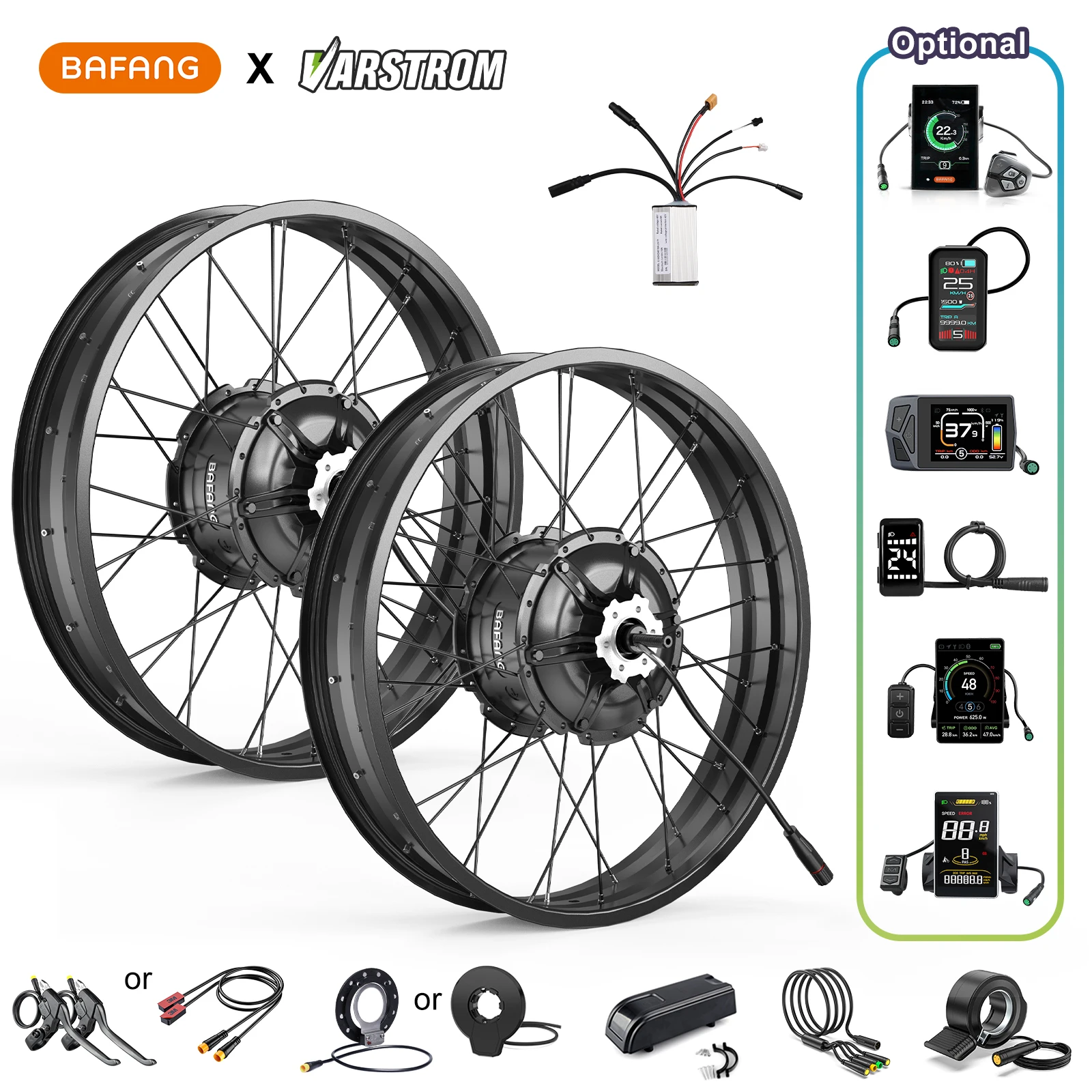 BAFANG Motore mozzo ruota 48V 1000W 750W 500W 8Fun G062 eBike Motore ruota pneumatico largo 20" 26" 27.5" 28 29 700C Bici elettrica Kit conversione anteriore posteriore driver per freno a disco