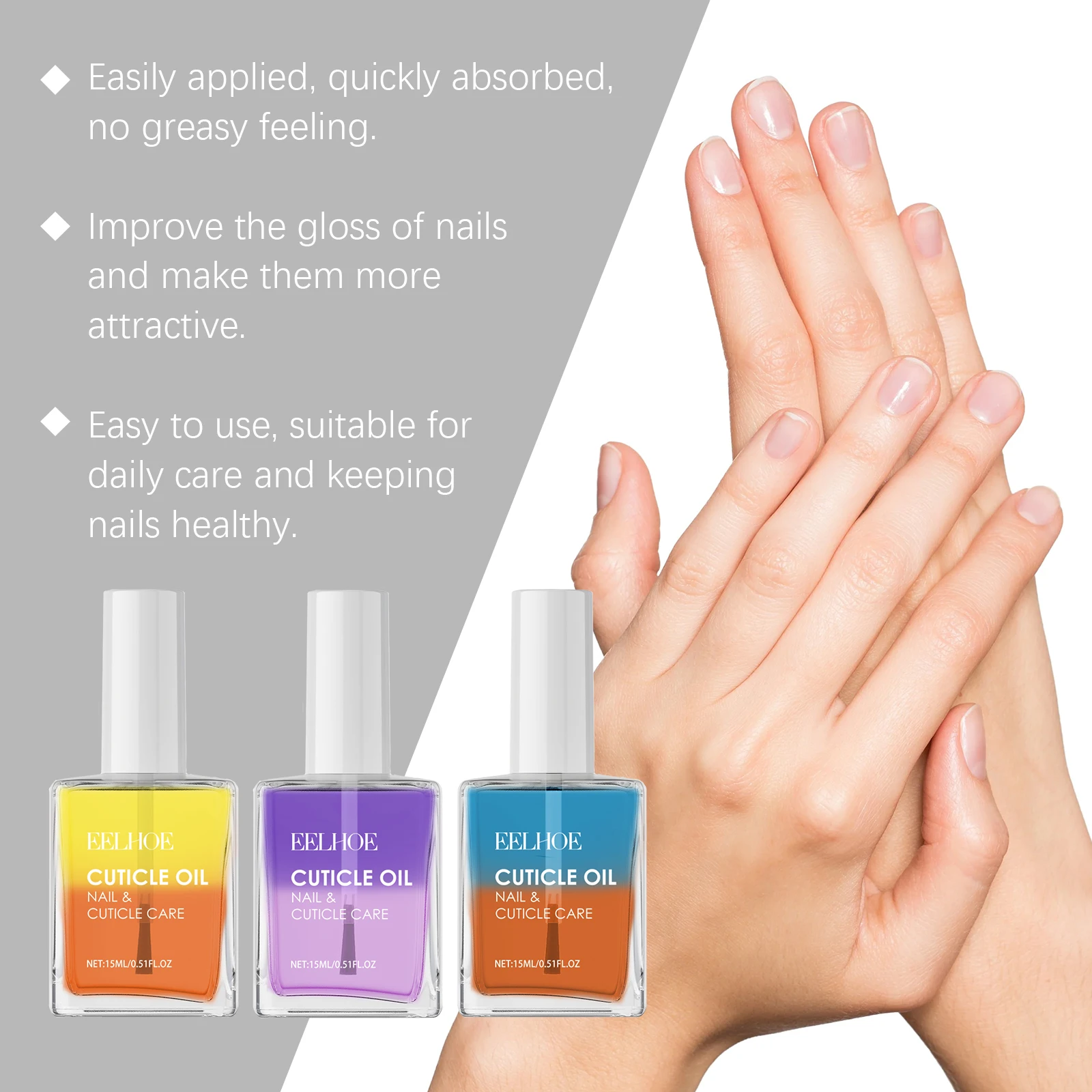 Eelhoe Double Layer Nail Cuticle Oil Nail Cuticle Repair Moisturizing Strengthen Nail Structure Softening Nail Surface Care Oil
